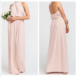 SMYM Heather Halter Maxi Dress Dusty Blush Pink